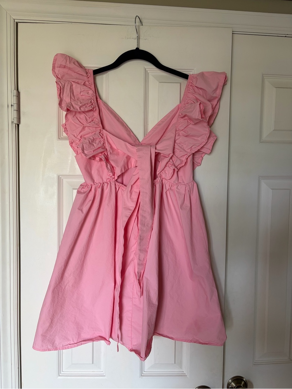 Pink Flutter-Sleeve Babydoll Dress - Picture 4 of 7
